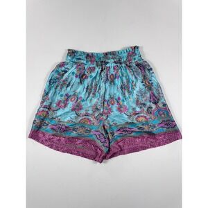 Bunulu Women's Printed Pull-On Shorts XL Boho Paisley Elastic Waist